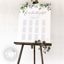 Preeminent Wedding Seating Chart Poster Template Editable Our Favorite