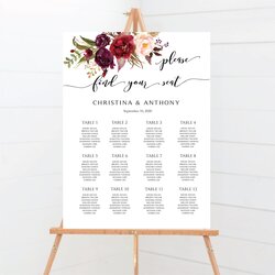 Printable Wedding Seating Chart Poster