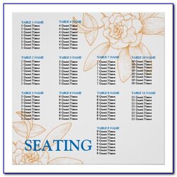 Outstanding Wedding Seating Chart Poster Template Word
