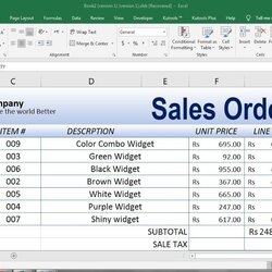 The Highest Standard Order Form Excel Template