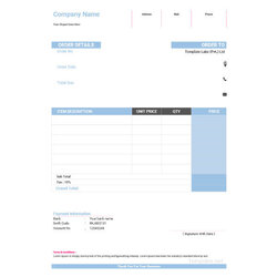 Swell Order Form Templates Doc Excel Width