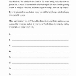 Brilliant Non Fiction Book Outline Template Example Writing Of