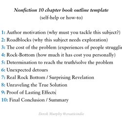 Marvelous How To Write Nonfiction Book Free Chapter Outlining Templates Outline Template Murphy Derek Word
