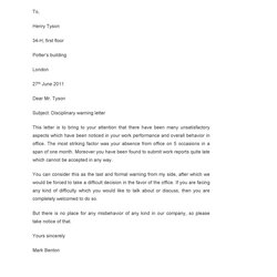 Worthy Professional Warning Letters Free Templates Employee Letter