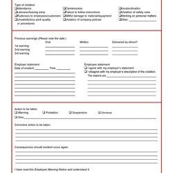 Eminent Employee Warning Notice Download Free Templates Forms Kb