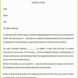 Tremendous Employee Written Warning Template Free Of Verbal Letter Printable Navigation Post Templates Google