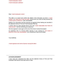 Professional Warning Letters Free Templates