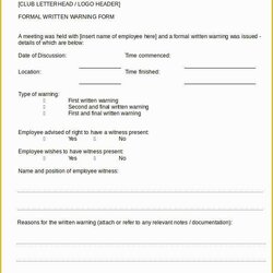 Champion Employee Written Warning Template Free Of Printable Verbal Letter Notice Templates Google Docs