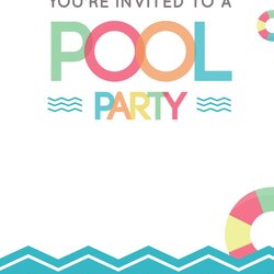 Champion Blank Printable Pool Party Invitations Swim Afternoon Invites