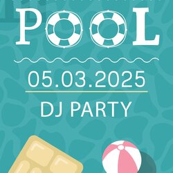 Tremendous Free Printable Pool Party Invitation Template In Adobe Invitations Templates Editable Format