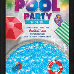 Super Printable Pool Party Invitations Word Invitation Template Templates Flyer Summer Invite Birthday Online