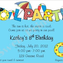 Fantastic Darlene Griffin Pool Party Invitation Template Birthday Printable Swimming Templates Invitations