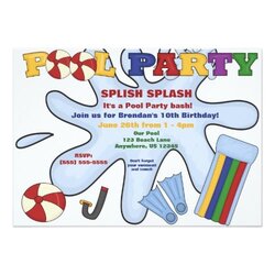 Very Good Pool Party Invitation Birthday Invitations Sold
