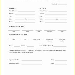 Terrific Free Bill Of Sale Template Boat Trailer Form Amp Download