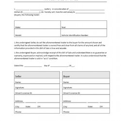 Splendid Trailer Bill Of Sale Forms Template Business Format Spreadsheets Templates At