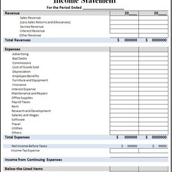 The Highest Quality Income Statement Template Free Formats Excel Word Blank Financial Profit Loss Sample