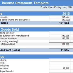 Brilliant Income Statement Template Excel Free Templates Format Tax Microsoft Examples Profit Loss Sample