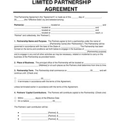 Brilliant Free Limited Partnership Agreement Template Word Min