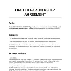 Limited Partnership Agreement Template Google Docs Word Apple Pages