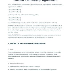 Professional Limited Partnership Agreements Free Agreement