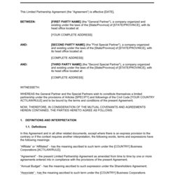 Superlative Limited Partnership Agreement Long Form Template By Business In Box Document Description