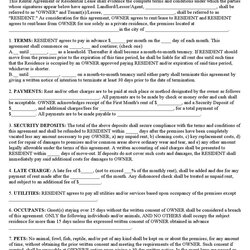 Download Free Basic Rental Agreement Or Residential Lease Printable Generic