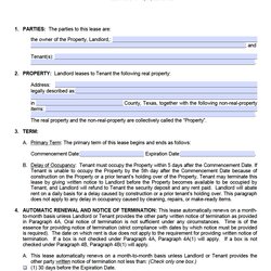 Supreme Free Texas Standard Residential Lease Agreement Template Word Version