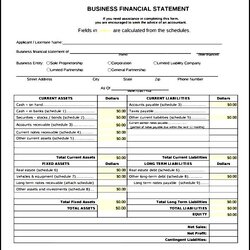 Capital Business Financial Statement Form To Download Sample Templates
