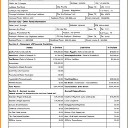 Matchless The Personal Financial Statement Form Is Shown In Orange And White