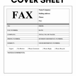 The Highest Standard Fax Cover Sheet Template Word Printable Pin
