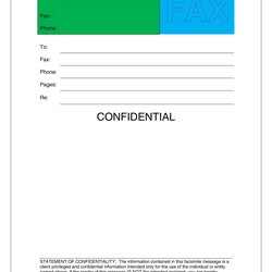 Terrific Free Printable Cover Sheet Templates Fax Template