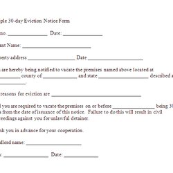Sterling Eviction Notice Sample Free Printable Documents Form Template Letter Landlord Days Forms Move