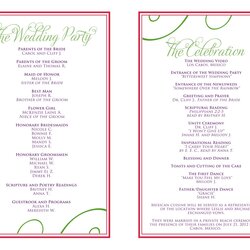 Perfect The Enchanting Wedding Itinerary Templates Free Reception Wit Outline Banquet Examples Filipino