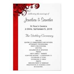 Spiffing Wedding Reception Template Program Floral Red Hibiscus Templates Invitation