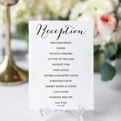 Sterling Reception Program Printable Wedding Card In