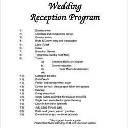 The Highest Quality Sample Wedding Program Template Documents In Reception Ceremony Templates Prayer