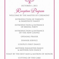 High Quality Wedding Reception Program Template Unique Signatures With Regard To