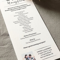 Great Wedding Reception Program Template In With Photo