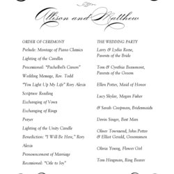 Swell Wedding Programs On Program Templates Reception Template Sample Samples Ceremony Choose Board