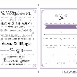 Wedding Reception Program Template Free Templates