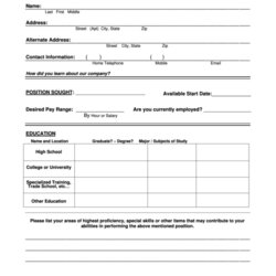 Application Form For Employment Printable Download Template Page Thumb Big
