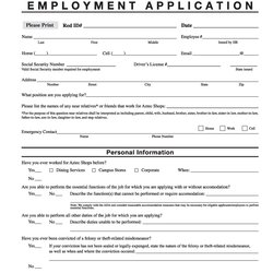 Out Of This World Free Employment Job Application Form Templates Printable