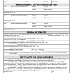 Terrific Application For Employment Form Printable Download Template Page Thumb Big