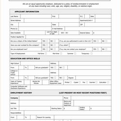 Employment Application Form Template Awesome Employee