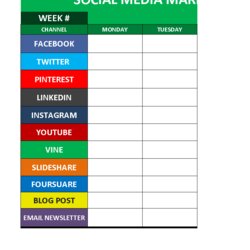Very Good Social Media Schedule Templates At