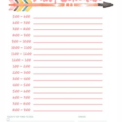 Daily Schedule Template For Kids Free Printable