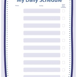 Wonderful Daily Schedule Template Blue Download Printable Blank School Templates Kids Chart Class Routine