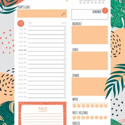 Fine Best Free Printable Blank Daily Schedule Images And Photos Finder Planner