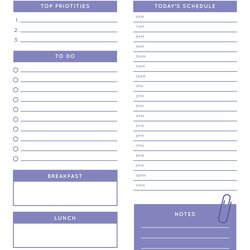 Excellent Free Printable Daily Schedule Form Forms Online Blank