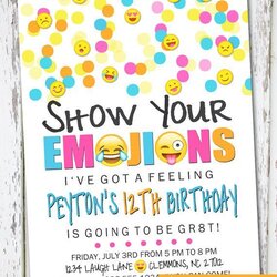 Image Result For Free Invitation Template Theme Party Birthday Invite Invitations Emoticon Inspired Invites